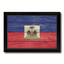 Load image into Gallery viewer, Haiti Country Flag Texture Canvas Print with Black Picture Frame Home Decor Wall Art Decoration Collection Gift Ideas