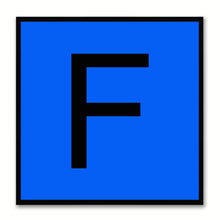 Load image into Gallery viewer, Alphabet F Blue Canvas Print Black Frame Kids Bedroom Wall Décor Home Art