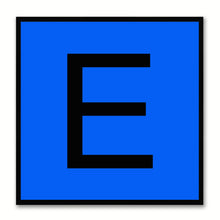 Load image into Gallery viewer, Alphabet E Blue Canvas Print Black Frame Kids Bedroom Wall Décor Home Art