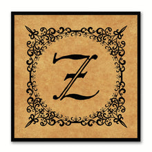 Load image into Gallery viewer, Alphabet Z Brown Canvas Print Black Frame Kids Bedroom Wall Décor Home Art
