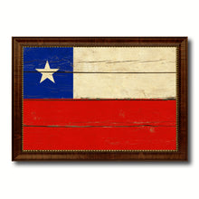 Load image into Gallery viewer, Chile Country Flag Vintage Canvas Print with Brown Picture Frame Home Decor Gifts Wall Art Decoration Artwork
