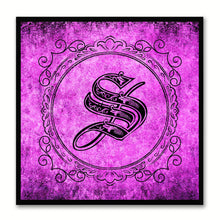 Load image into Gallery viewer, Alphabet S Purple Canvas Print Black Frame Kids Bedroom Wall Décor Home Art