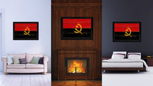 Load image into Gallery viewer, Angola Country Flag Vintage Canvas Print with Black Picture Frame Home Decor Gifts Wall Art Decoration Artwork