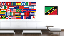 Load image into Gallery viewer, Saint Kitts and Nevis Country National Flag Vintage Canvas Print with Picture Frame Home Decor Wall Art Collection Gift Ideas