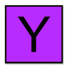 Load image into Gallery viewer, Alphabet Y Purple Canvas Print Black Frame Kids Bedroom Wall Décor Home Art