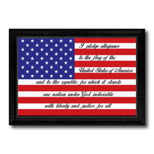 Load image into Gallery viewer, The Pledge of Allegiance American USA Flag Canvas Print Black Picture Frame Gifts Home Decor Wall Art