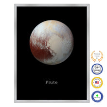 Load image into Gallery viewer, Pluto Print on Canvas Planets of Solar System Silver Picture Framed Art Home Decor Wall Office Decoration