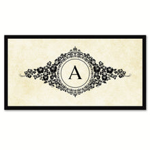 Load image into Gallery viewer, Alphabet Letter A White Canvas Print, Black Custom Frame