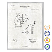 Load image into Gallery viewer, 1889 Violin Rest Old Patent Art Print on Canvas Custom Framed Vintage Home Decor Wall Decoration Great for Gifts