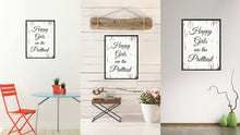 Load image into Gallery viewer, Happy girls are the prettiest girls Vintage Saying Gifts Home Decor Wall Art Canvas Print with Custom Picture Frame, White