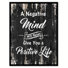 Load image into Gallery viewer, A negative mind will never give you a positive life Motivational Quote Saying Canvas Print with Picture Frame Home Decor Wall Art