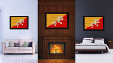 Load image into Gallery viewer, Bhutan Country Flag Vintage Canvas Print with Black Picture Frame Home Decor Gifts Wall Art Decoration Artwork