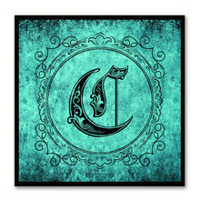 Load image into Gallery viewer, Alphabet C Aqua Canvas Print Black Frame Kids Bedroom Wall Décor Home Art