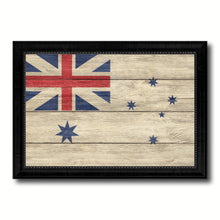 Load image into Gallery viewer, Australian White Ensign City Australia Country Texture Flag Canvas Print Black Picture Frame