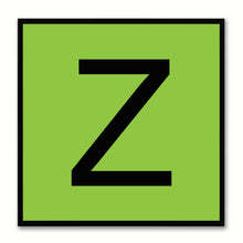 Load image into Gallery viewer, Alphabet Z Green Canvas Print Black Frame Kids Bedroom Wall Décor Home Art