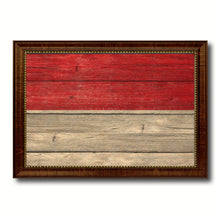 Load image into Gallery viewer, Indonesia Country Flag Texture Canvas Print with Brown Custom Picture Frame Home Decor Gift Ideas Wall Art Decoration
