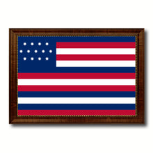 Load image into Gallery viewer, Serapis John Paul Joans Historical Revolutionary flag Canvas Print with Brown Picture Frame Home Decor Wall Art Gift Ideas