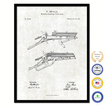 Load image into Gallery viewer, 1866 Breech Loading Firearm Old Patent Art Print on Canvas Custom Framed Vintage Home Decor Wall Decoration Great for Gifts