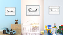Load image into Gallery viewer, Samuel Name Plate White Wash Wood Frame Canvas Print Boutique Cottage Decor Shabby Chic