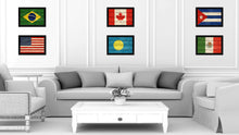 Load image into Gallery viewer, Palau Country Flag Texture Canvas Print with Black Picture Frame Home Decor Wall Art Decoration Collection Gift Ideas