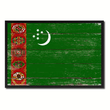 Load image into Gallery viewer, Turkmenistan Country National Flag Vintage Canvas Print with Picture Frame Home Decor Wall Art Collection Gift Ideas