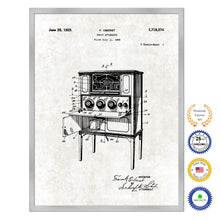 Load image into Gallery viewer, 1929 Radio Apparatus Old Patent Art Print on Canvas Custom Framed Vintage Home Decor Wall Decoration Great for Gifts