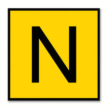 Load image into Gallery viewer, Alphabet N Yellow Canvas Print Black Frame Kids Bedroom Wall Décor Home Art