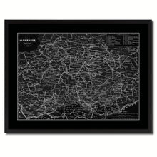 Load image into Gallery viewer, Central Germany Vintage Monochrome Map Canvas Print, Gifts Picture Frames Home Decor Wall Art