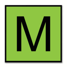 Load image into Gallery viewer, Alphabet M Green Canvas Print Black Frame Kids Bedroom Wall Décor Home Art