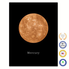 Load image into Gallery viewer, Mercury Print on Canvas Planets of Solar System Black Custom Framed Art Home Decor Wall Office Decoration
