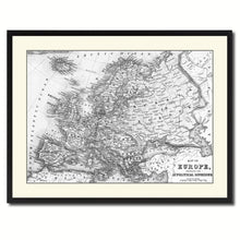 Load image into Gallery viewer, Europe Vintage B&W Map Canvas Print, Picture Frame Home Decor Wall Art Gift Ideas