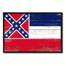Load image into Gallery viewer, Mississippi State Flag Vintage Canvas Print with Black Picture Frame Home DecorWall Art Collectible Decoration Artwork Gifts