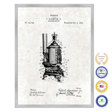 Load image into Gallery viewer, 1895 Heating Stove Old Patent Art Print on Canvas Custom Framed Vintage Home Decor Wall Decoration Great for Gifts