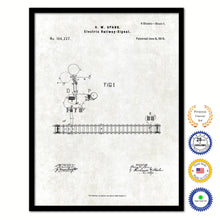 Load image into Gallery viewer, 1875 Electric Railway Signal Old Patent Art Print on Canvas Custom Framed Vintage Home Decor Wall Decoration Great for Gifts