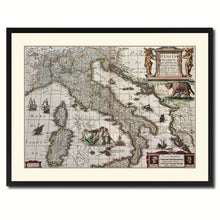 Load image into Gallery viewer, Italy Vintage Antique Map Wall Art Home Decor Gift Ideas Canvas Print Custom Picture Frame
