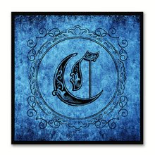 Load image into Gallery viewer, Alphabet C Blue Canvas Print Black Frame Kids Bedroom Wall Décor Home Art