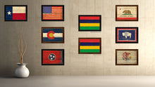 Load image into Gallery viewer, Mauritius Country Flag Vintage Canvas Print with Brown Picture Frame Home Decor Gifts Wall Art Decoration Artwork