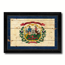 Load image into Gallery viewer, West Virginia State Vintage Flag Canvas Print with Black Picture Frame Home Decor Man Cave Wall Art Collectible Decoration Artwork Gifts