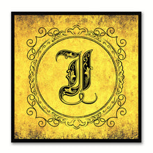 Load image into Gallery viewer, Alphabet I Yellow Canvas Print Black Frame Kids Bedroom Wall Décor Home Art