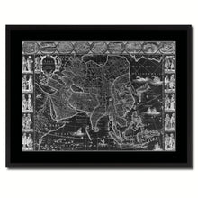 Load image into Gallery viewer, Asia Vintage Monochrome Map Canvas Print, Gifts Picture Frames Home Decor Wall Art