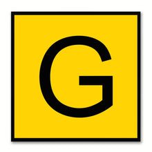 Load image into Gallery viewer, Alphabet G Yellow Canvas Print Black Frame Kids Bedroom Wall Décor Home Art