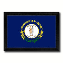 Load image into Gallery viewer, Kentucky State Flag Canvas Print with Custom Black Picture Frame Home Decor Wall Art Decoration Gifts