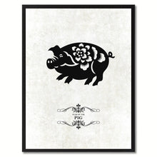 Load image into Gallery viewer, Zodiac Pig Horoscope Canvas Print, Black Picture Frame Home Decor Wall Art Gift