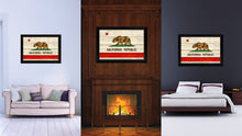 Load image into Gallery viewer, California State Flag Texture Canvas Print with Black Picture Frame Home Decor Man Cave Wall Art Collectible Decoration Artwork Gifts