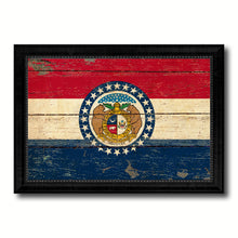 Load image into Gallery viewer, Missouri State Vintage Flag Canvas Print with Black Picture Frame Home Decor Man Cave Wall Art Collectible Decoration Artwork Gifts