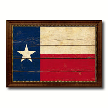 Load image into Gallery viewer, Texas State Vintage Flag Canvas Print with Brown Picture Frame Home Decor Man Cave Wall Art Collectible Decoration Artwork Gifts
