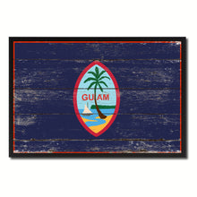 Load image into Gallery viewer, Guam US Territory Flag Vintage Canvas Print with Black Picture Frame Home Decor Wall Art Collectible Decoration Artwork Gifts