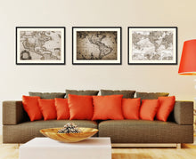 Load image into Gallery viewer, America Vintage Sepia Map Canvas Print, Picture Frame Gifts Home Decor Wall Art Decoration