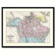 Load image into Gallery viewer, Canada Alaska Vintage Antique Map Wall Art Home Decor Gift Ideas Canvas Print Custom Picture Frame