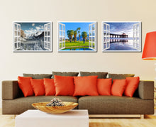 Load image into Gallery viewer, Palm Springs California Golf Course Picture French Window Framed Canvas Print Home Decor Wall Art Collection